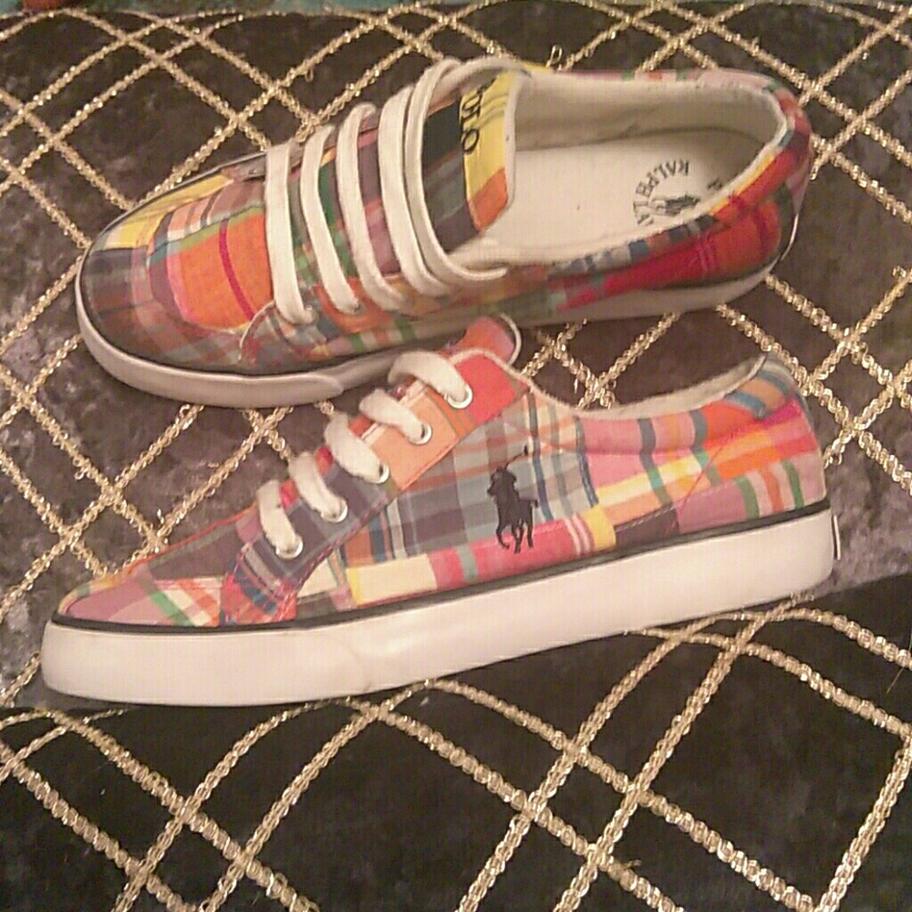 Ralph Lauren Plaid Tennis Shoes ❤